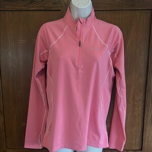 Columbia Women’s Pink Quarter-Zip Omni-Heat Lightweight Pullover, Size Large